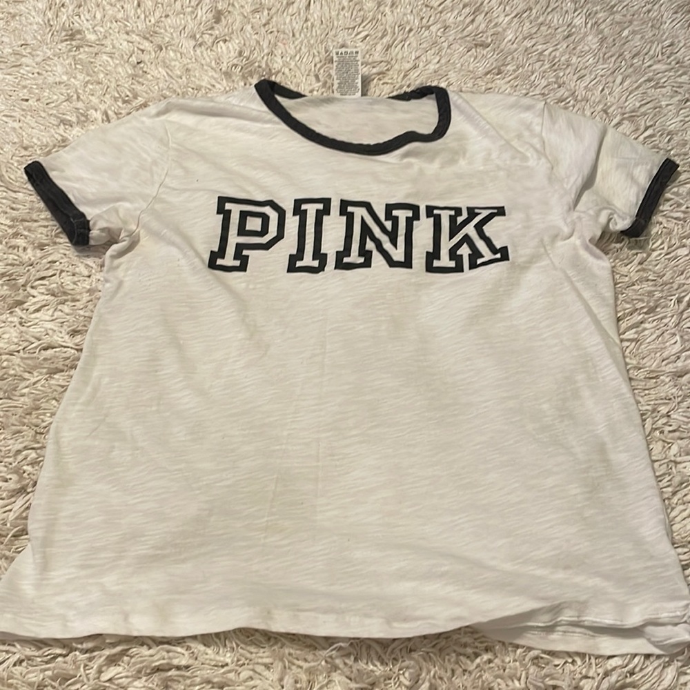 White PINK VS tee